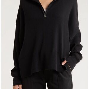 James Perse Bundle 2 pieces Black Ribbed Half-Zip size 1 light blue size 0
